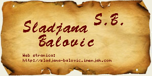 Slađana Balović vizit kartica